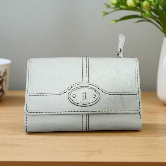 Fossil Wallet Leather White Women's - Picture 1 of 8